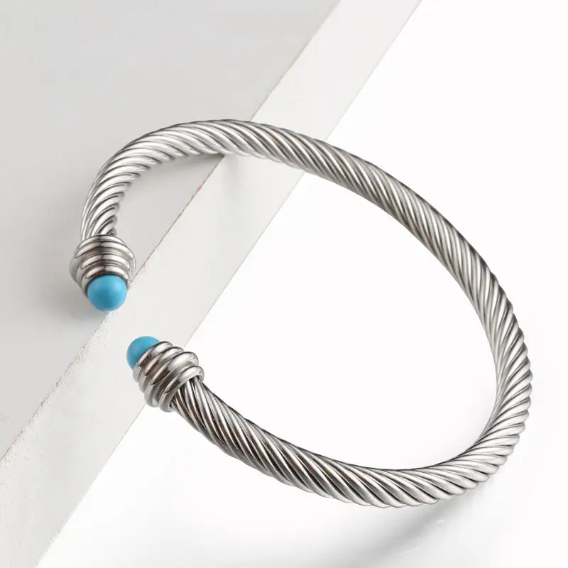 Hx Share Bracelet Designer Brand Inspired Antique Women Jewelry Cz Cable Wire Bangle
