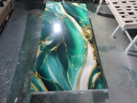 Vente flash : panneau PVC UV 1220*2440, marbre veiné or, plaque UV facile à nettoyer, panneau mural décoratif pour décoration murale intérieure