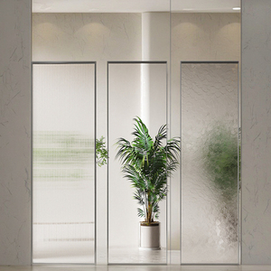 Tùy chỉnh hiện đại tối giản nửa bức tường phòng tắm kính phân vùng 8mm không khung tích hợp khô ướt tách phòng tắm bản lề - Product Image 4