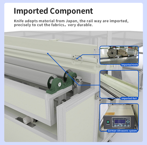 Machine de découpe automatique de tissus pour stores enrouleurs et zébrés, à commande PLC, motorisée, avec écran tactile LCD et ultrasons, certifiée CE - Product Image 2