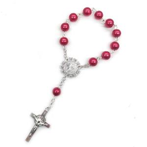 Chapelet automobile d'une décennie, bracelet catholique, crucifix, cadeau de la <span class=keywords><strong>Divine</strong></span> Miséricorde, chapelet de prière, baptême, fête de baptême - Product Image 1