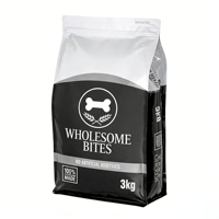 Sacs d'emballage pour friandises pour animaux de compagnie de qualité alimentaire, finition brillante, résistants à l'humidité, fond plat, fermeture éclair