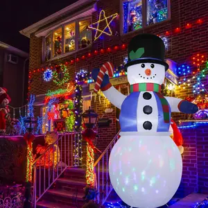 Inflável boneco de neve Natal decoração LED iluminado Brow up com ventilador elétrico para decoração de Natal interior ao ar livre