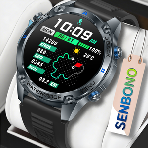 Smartwatch Uomo SENBONO G100 Rotondo Sportivo Grande con <span class=keywords><strong>GPS</strong></span>, Altitudine, Barometro, Bussola, Impermeabile 5ATM, Chiamate BT per Attività all'Aperto - Product Image 1