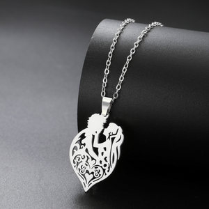 Collana con ciondolo In oro placcato autunno In amore In acciaio inossidabile collana con ciondolo gioielli regalo per donna uomo - Product Image 1