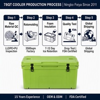 Glacière isotherme rotomoulée 78QT avec compresseur, 4 roues de plage, chaise avec dossier, moderne, portable, réutilisable, écologique, pour le stockage de canettes