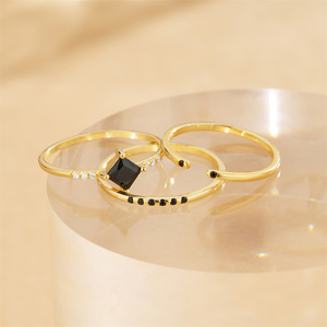 CANNER Wholesale 3Pcs/Set Trendy Minimalist Multilayer S925 <b>Silver</b> <b>Stacked</b> <b>Rings</b> Jewelry for Women - Product Image 3