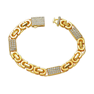 2026 New Personalized Geometric Design Alloy Thick Chain <b>Bracelet</b> Hiphop Men's Spliced <b>Bracelet</b> For Gift Wholesale Jewelry - Product Image 1