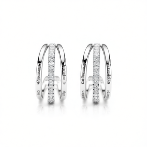 Boucles d'oreilles Huggie E2858 plaquées or avec cristaux et strass sertis, classiques, unisexes, bijoux de mariage - Product Image 1
