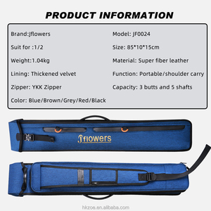 Jflowers Pool Cue Case 3x5, Pool Cue Carrying Case Soft Padded Billiard Stick Bag with Multi-pocket for 3 Butts and 5 Shafts - Product Image 5