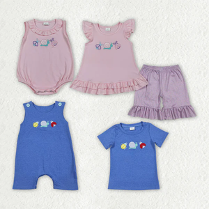 In Stock Baby Girls Kids Embroidery Animals Shirt Set Summer two pieces <b>Clothes</b> for kids - Product Image 1