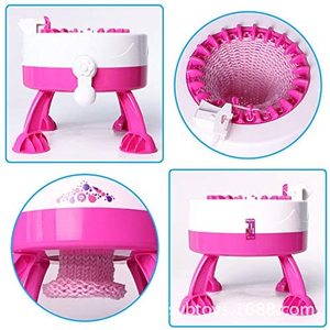 Girls Educational Pink White Smart Weaver Knitting Machine Kids' Sewing &amp; <strong>Weaving</strong> Crafts <strong>Kit</strong> - Product Image 2