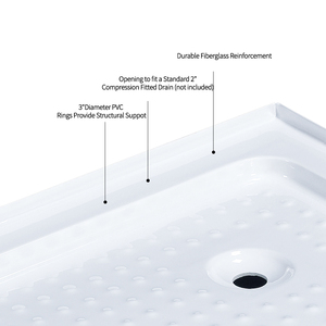 <span class=keywords><strong>Sumidero</strong></span> de ducha de baño con textura de superficie, drenaje rápido, diseño moderno blanco, resina acrílica, plato de ducha portátil festoneado Acrílico - Product Image 6