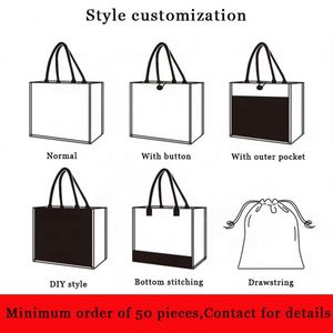 Sacs cadeaux de Noël vintage en toile de jute écologique de grande qualité, personnalisés, avec poche extérieure en coton - Product Image 3