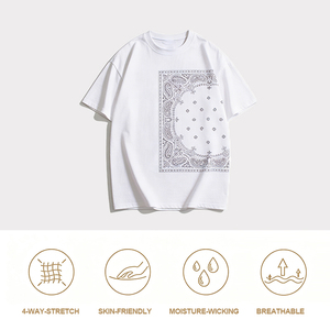 เสื้อยืดคอกลมสีพื้นเรียบง่าย สไตล์ลำลอง พิมพ์ลายปักโลโก้ตามสั่งจากโรงงาน สีดำ สีขาว แขนสั้น - Product Image 3