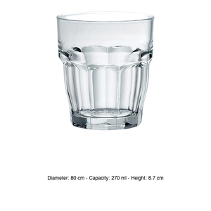แก้วบาร์ร็อค Picardie 27 cl Bormioli Rocco สูง 9.5 ซม. เส้นผ่านศูนย์กลาง 8 ซม. - Product Image 3