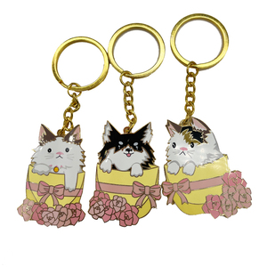 Luxury Keychains Design Customized Hard Enamel Logo Key Chains Gold Metal Cute Promotional Keychains