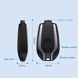 Mini Power Bank Porte-clés Sans Fil, Alimentation Mobile Portable, Charge d'Urgence en Extérieur, 1500 mAh - Product Image 3
