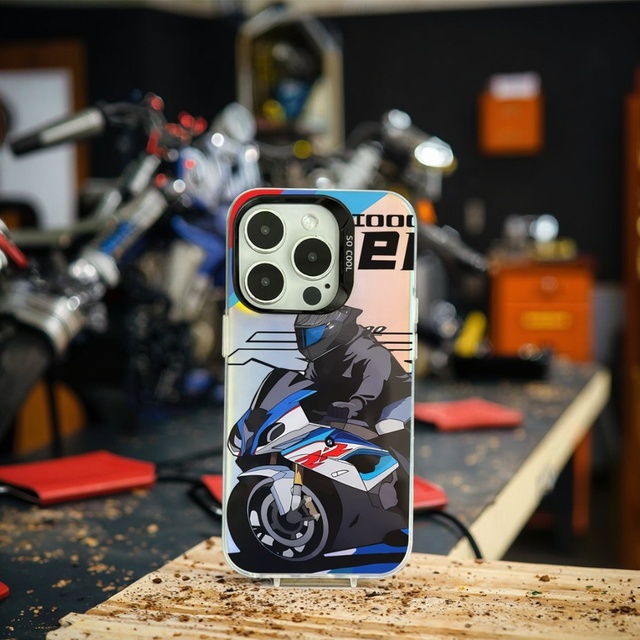 Trendy Designer Electroplate PC Phone Case Shell for iPhone XS XR 11 12 13 14 15 16 Pro Max S1000rr Motorcycle Mobile Phone Case