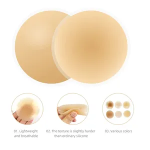 High Quality Reusable No Glue Silicone Nipple Pasties Sexy Women Thick Nude Solid Silicone Color Design Covers