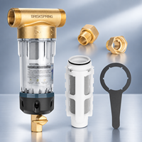 Préfiltre à sédiments pour toute la maison, 40 microns, rinçage manuel, H59-1, laiton, 6T/H, usage domestique, BriskSpring