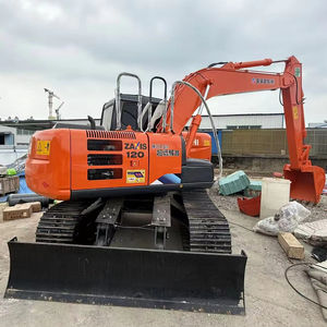 Excavadora de movimiento de tierra Hitachi ZX120 de segunda mano de 12 toneladas, bomba de Motor incluida, máquina de construcción de engranajes, excavadora sobre orugas para - Product Image 1