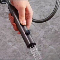 Robinet de salle de bain gris anthracite avec affichage numérique, 4 fonctions, jet d'ambiance, pulvérisation douce et douche pluie - Vente en gros