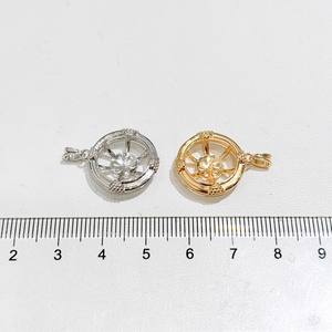 31412 DIY Simple <b>Necklace</b> Pendant with 12-13mm Round S925 Silver Beads Empty <b>Stand</b> Pearl Accessories for Your Personalized Style - Product Image 4