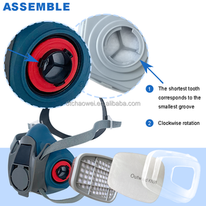 सिलिकॉन आधा धूल चेहरा कवर गैस मास्क फिल्टर रेस्पिरेटर पेंटिंग और वेल्डिंग के लिए व्यक्तिगत सुरक्षा उपकरण - Product Image 4