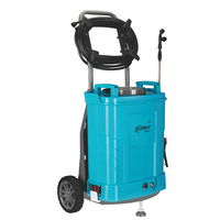 Pulvérisateur électrique de verger de 25 L avec deux roues réglables, pompe à dos longue portée, chariot réglable - pour usage agricole