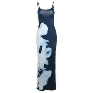Enyami vacanze in villeggiatura estiva senza maniche abiti sottoveste con stampa a fiori <span class=keywords><strong>blu</strong></span> abiti aderenti Sexy aderenti aderenti abiti aderenti aderenti aderenti abiti da donna - Product Image 4