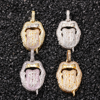 Collier pendentif en forme de langue ouverte avec inscription « Money Dollar » en lettres brillantes, bijoux de rappeur, pendentif en forme de langue glacée