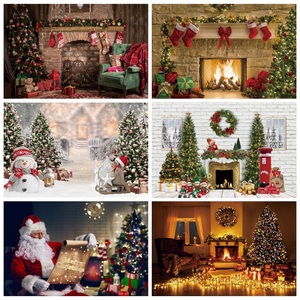 Quà Tặng Cây Giáng Sinh Lò Sưởi Gạch Cổ Điển Phông Nền Chụp Ảnh Cho Bé Gấu Teddy Phông Nền Chụp Ảnh <span class=keywords><strong>Studio</strong></span> Chụp Ảnh - Product Image 2