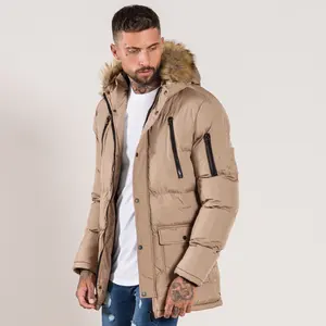 Chaqueta con capucha de lana para hombre, abrigo de invierno, chaquetas acolchadas de algodón para hombre