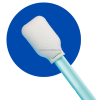 707 limpieza sin polvo en stock sin pelusa ESD Stick mango azul hisopo Rectangular para sala limpia impresora Mimaki hisopos de limpieza de espuma
