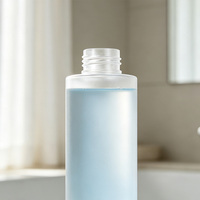 Flacon pulvérisateur à brume fine vide 100ml 120ml en plastique transparent dépoli rechargeable avec capuchon blanc pour toner, essence, salon de beauté