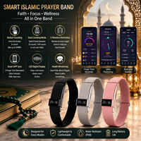 Bracelet intelligent OLED iTasbeeh avec contrôle par application, suivi d'activité physique, moniteur de fréquence cardiaque et de sommeil, bracelet Tasbih