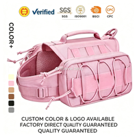 Harnais tactique robuste anti-traction pour chien, gilet respirant de style tactique avec système Molle pour grandes races Rose Qute