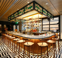 Comptoir de bar en forme de L de grande taille avec éclairage LED, design moderne, pour les centres commerciaux et les hôtels