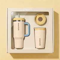 Gobelet isotherme personnalisé de 40 oz avec couvercle et paille, double paroi sous vide, pour l'aventure et les voyages, revêtement poudré, couleur et logo personnalisés