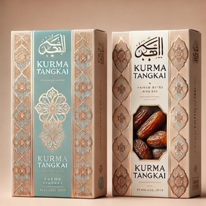Dattes Ajwa <span class=keywords><strong>Al</strong></span> <span class=keywords><strong>Madinah</strong></span> de luxe, emballage écologique en pliable, design islamique en feuille d'or, cadeaux d'entreprise pour le Ramadan et l'Aïd, emballage haut de gamme - Product Image 3