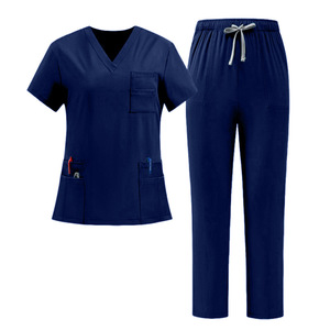 Tenues d'infirmières personnalisées à manches courtes pour femmes, grandes tailles, uniformes de médecins et infirmières tendance, en tissu extensible tissé - Product Image 6