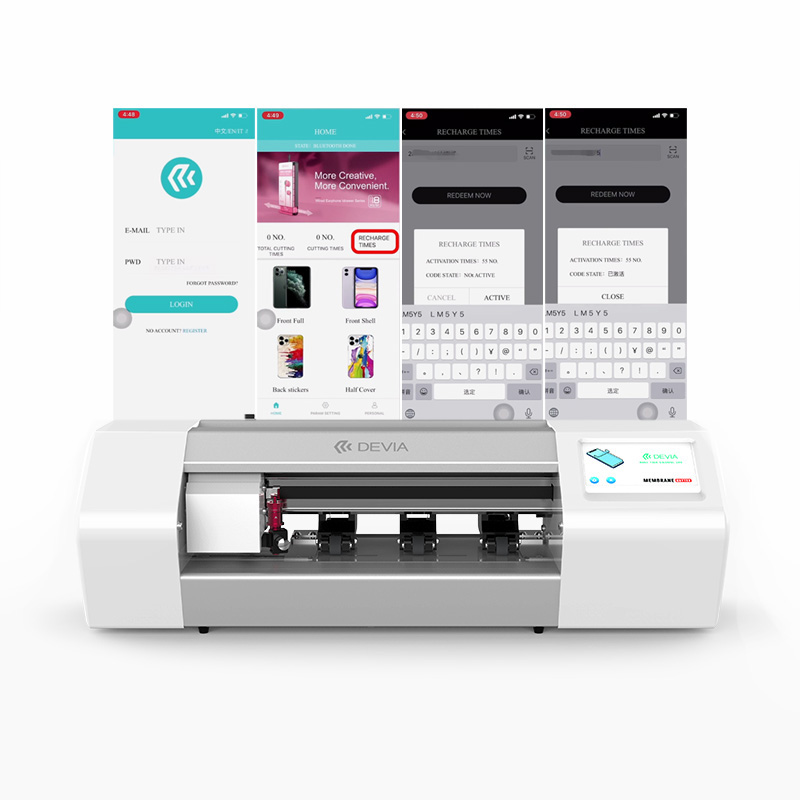 Devia codice di attivazione punti codice hs scansione QR sorgente tempi di ricarica macchina per il taglio della protezione dello schermo