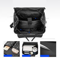 Sac à dos pour ordinateur portable en cuir PU personnalisé avec compartiment pour ordinateur portable de 17,3 pouces et poches à pression pour hommes et femmes, affaires et voyages