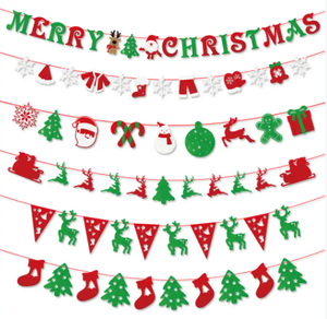 Premium Festival Decoraciones de fieltro Suministros para fiestas Decoraciones navideñas Bandera de fieltro Banner - Product Image 5