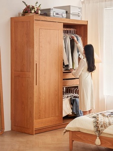 Vente en gros directe d'usine en stock à bas prix. Armoire et meuble de rangement en bois massif de style nordique moderne, écologique et gain de place - Product Image 3