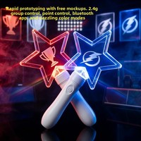 24G Kablosuz Grup Bireysel Kontrollü Ayarlanabilir Bluetooth Uygulamalı Metin Grafik Dinamik Efektli Akrilik Konser Tezahürat Çubuğu