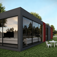 Conception de maison conteneur préfabriquée en acier colorée et luxueuse pour l'extérieur