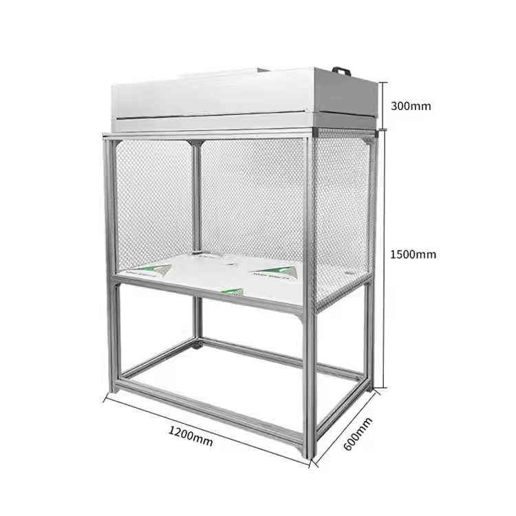 Salle blanche en acier inoxydable Banc de travail vertical et horizontal de classe 100 avec capots à flux laminaire Filtre FFU HEPA