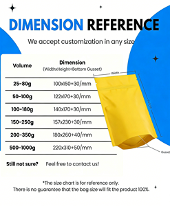 Pochette à fermeture éclair verticale personnalisée en aluminium métallisé doré, emballage laminé de qualité alimentaire pour sucre et noix, faible MOQ - Product Image 6